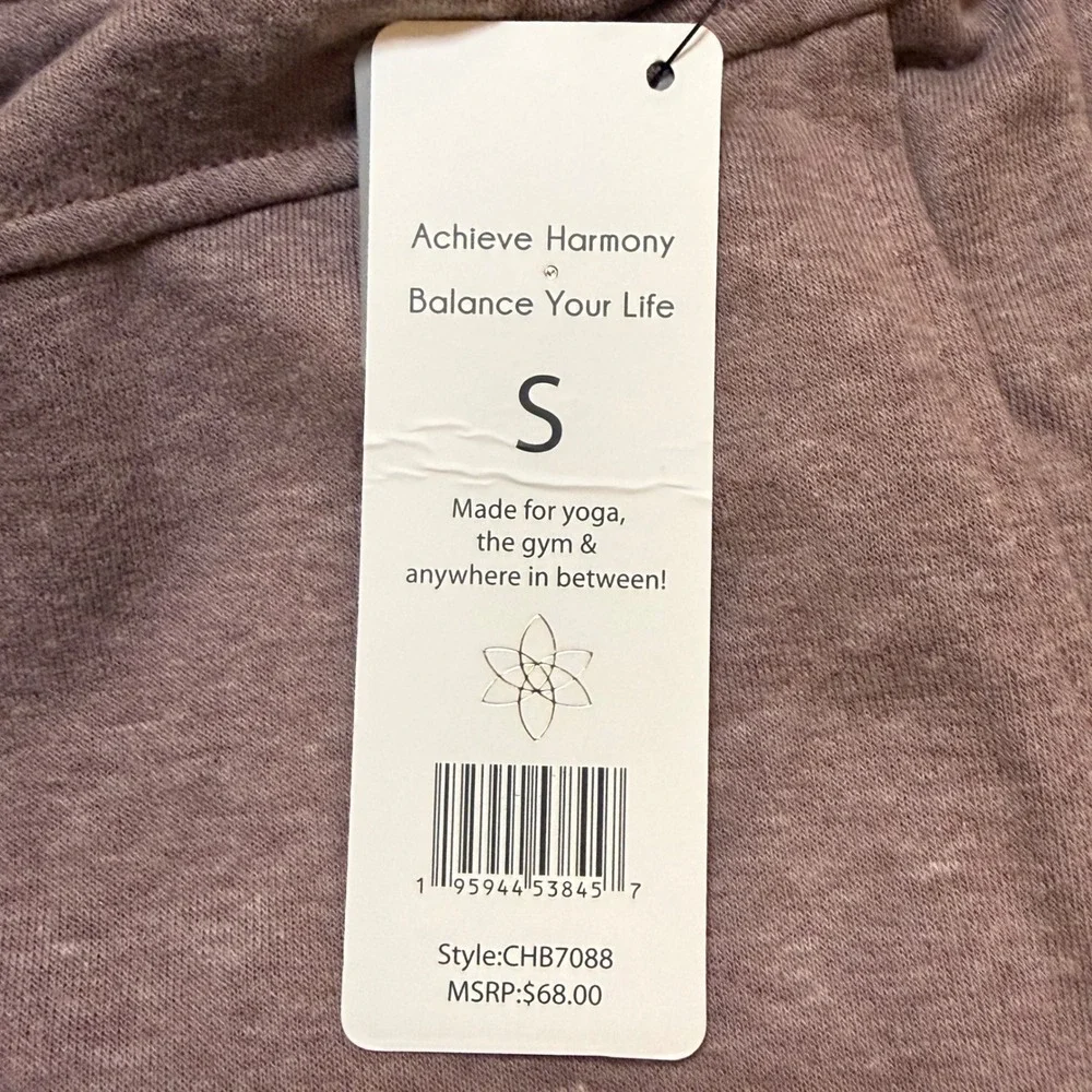 Harmony + Balance Womens Heathered Mauve Jogger Sweatpants CHB7088 NWT Small - Picture 3 of 5
